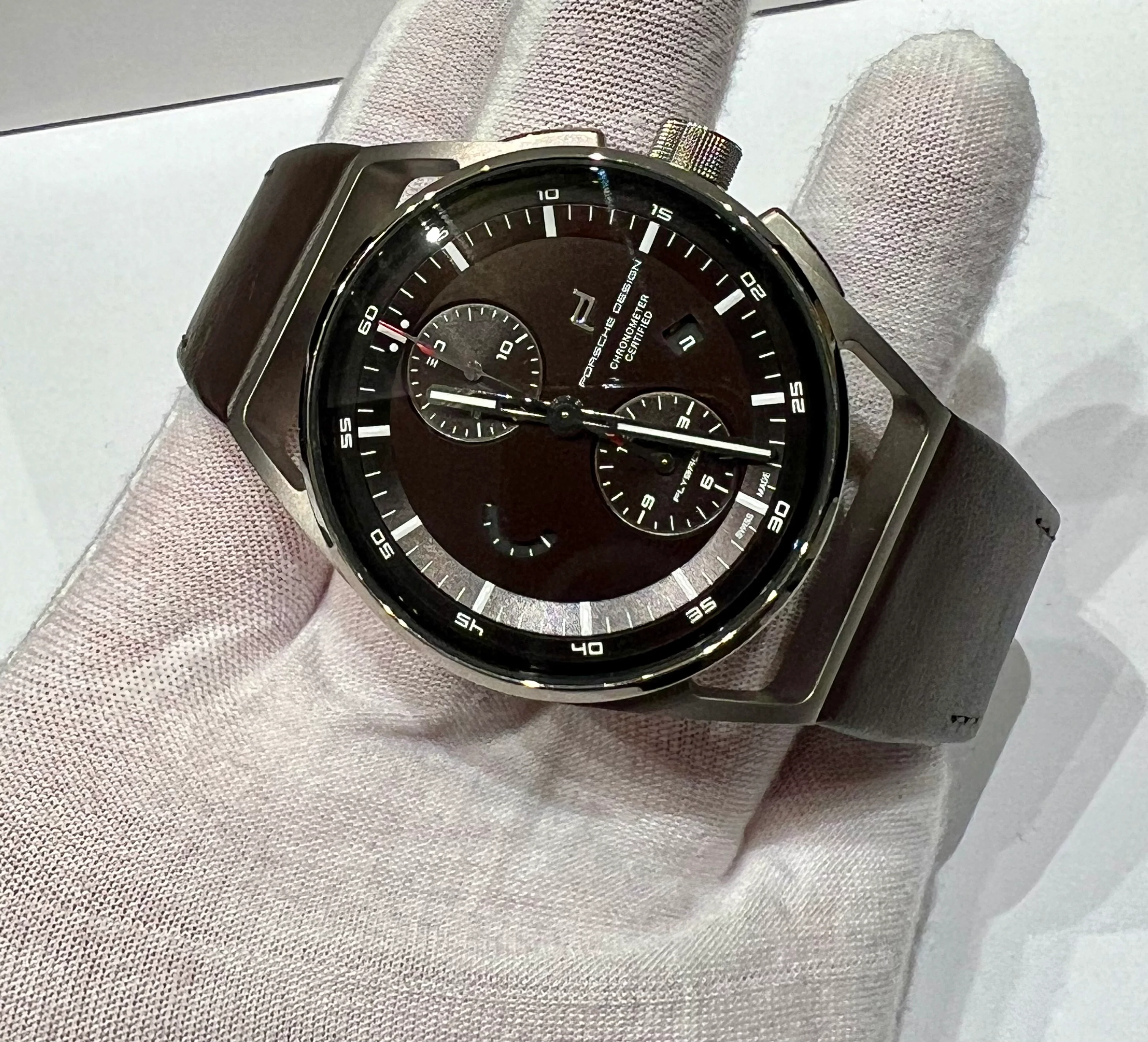 Porsche Design 1919 Chronotimer Flyback Brown Leather Chronometer NEW - Image 4